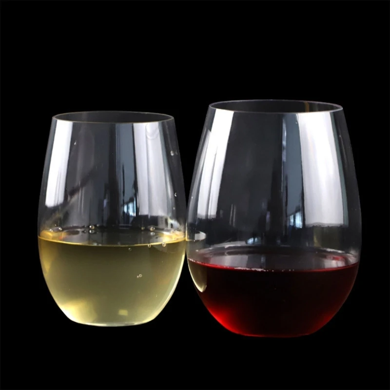 Plastic Stemless Wine Glasses Disposable 12 Oz 16 Oz Clear Plastic Wine Cups Dropsale