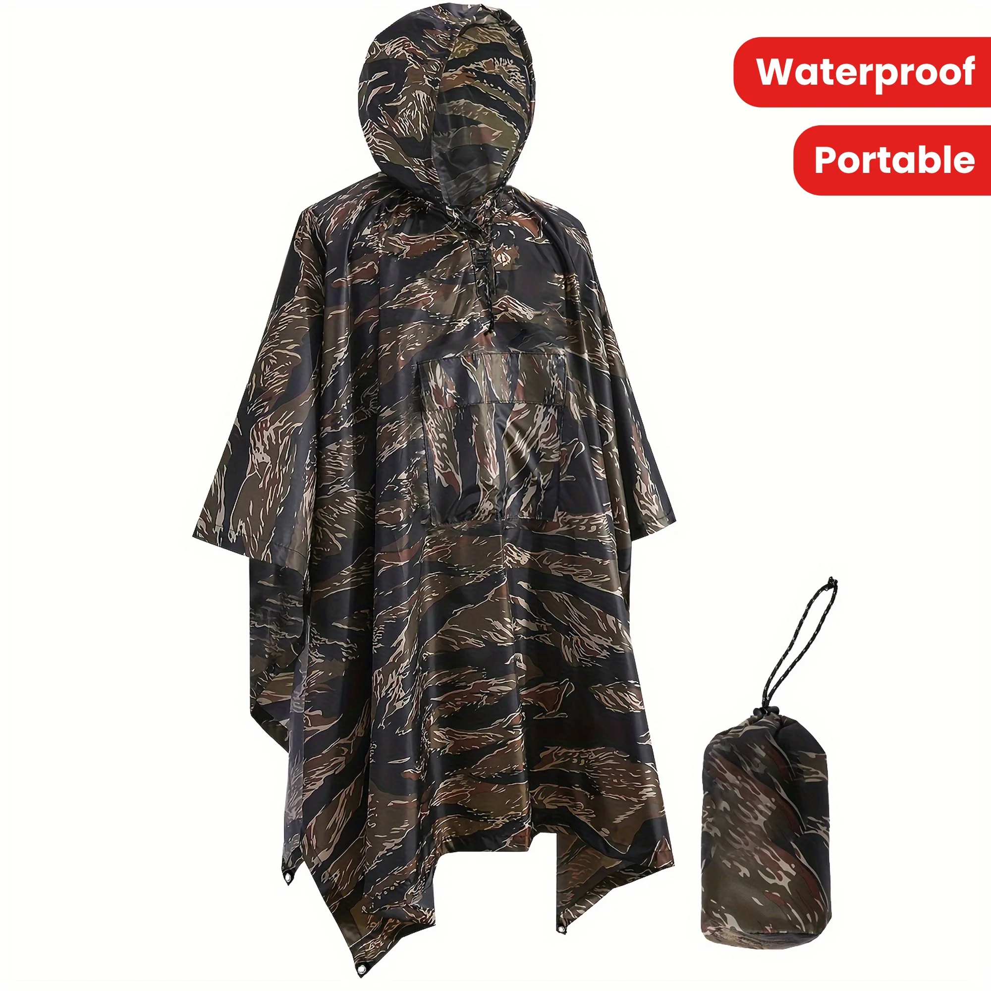 

Прочное водонепроницаемое пончо от дождя, камуфляжная куртка с капюшоном, легкий ветрозащитный уличный плащ для охоты, рыбалки, пешего туризма, кемпинга