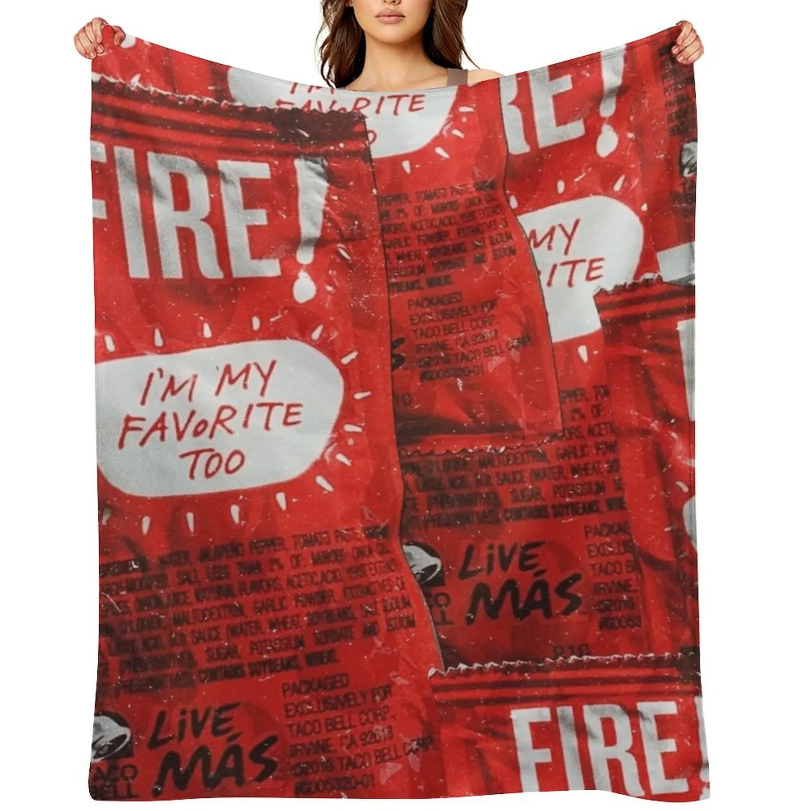 

taco bell fire blanket Throw Blanket Sofa Quilt Designers Luxury Brand Blankets