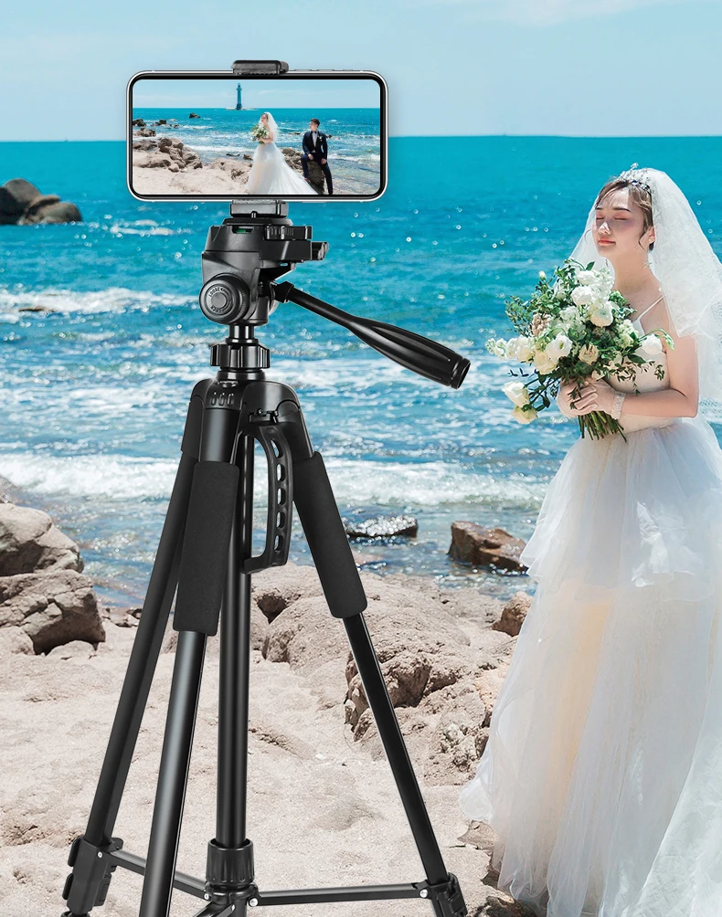 1.4M Mobile Phone Tripod Photography Dslr Camera Tripod Ring Light Stand Portable Aluminum Travel Tripod