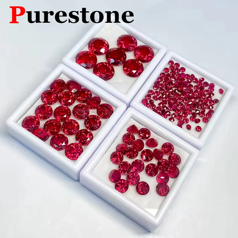 1-12 مللي متر حمامة الدم الأحمر روبي مختبر نمت روبي أحجار كريمة مفكوكة أحجار عالية الجودة بالجملة مع AGL DIY بها بنفسك صنع المجوهرات كله #1
