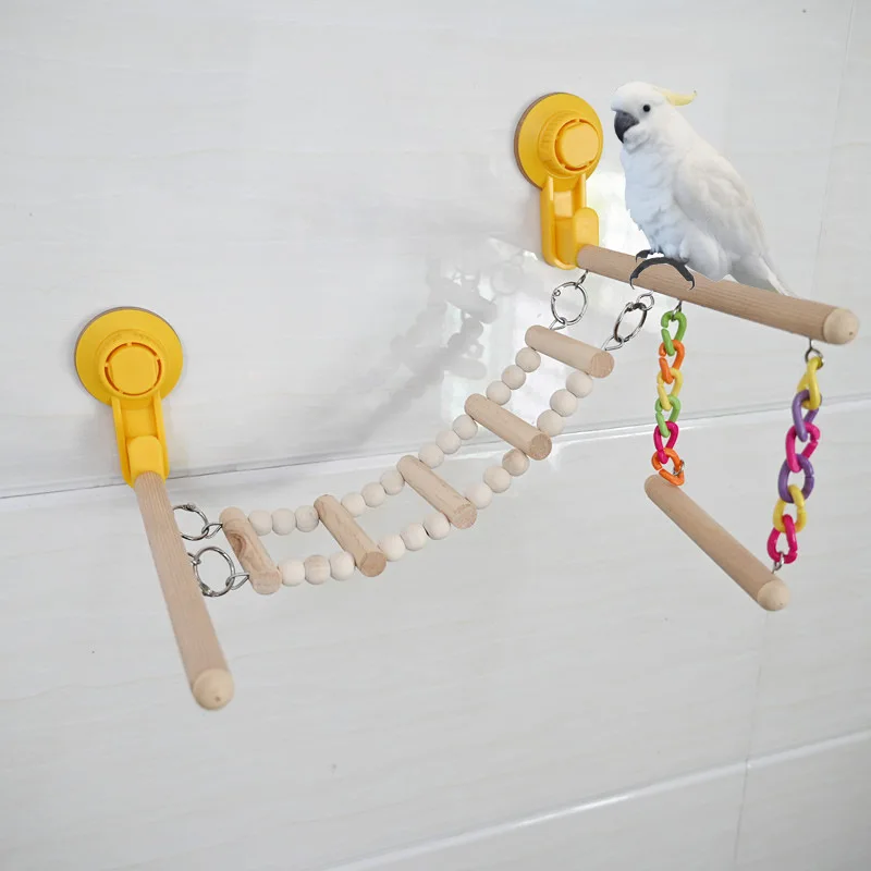 Parrot Air Standing Frame, Ladder, Swing, Playground, Vehicle-mounted Suspended Suction Cup Toy Supplies.