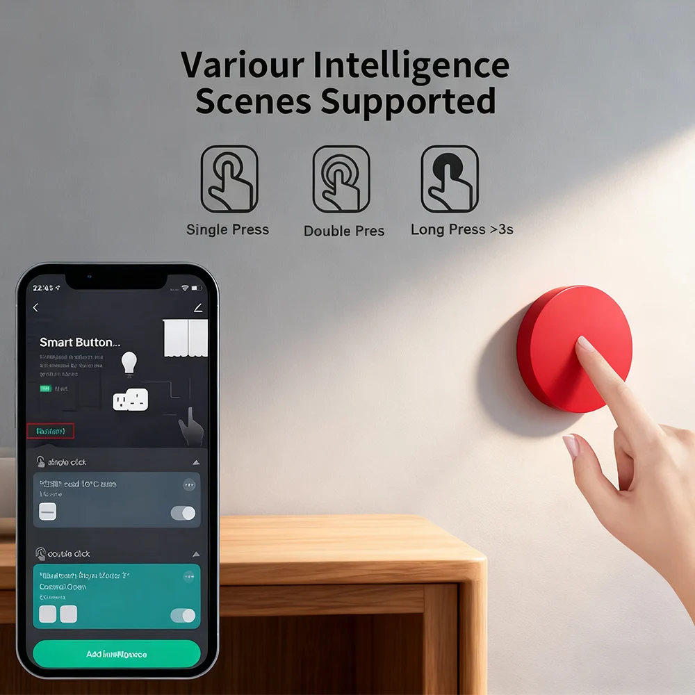 Kép 4: Számára tuya zigbee smare Drótnélküli Jelenet gomb Árammegszakító remoter multi-scene Kapcsolódás conneting Aláfest alexa goolge haza Énekhang assitan