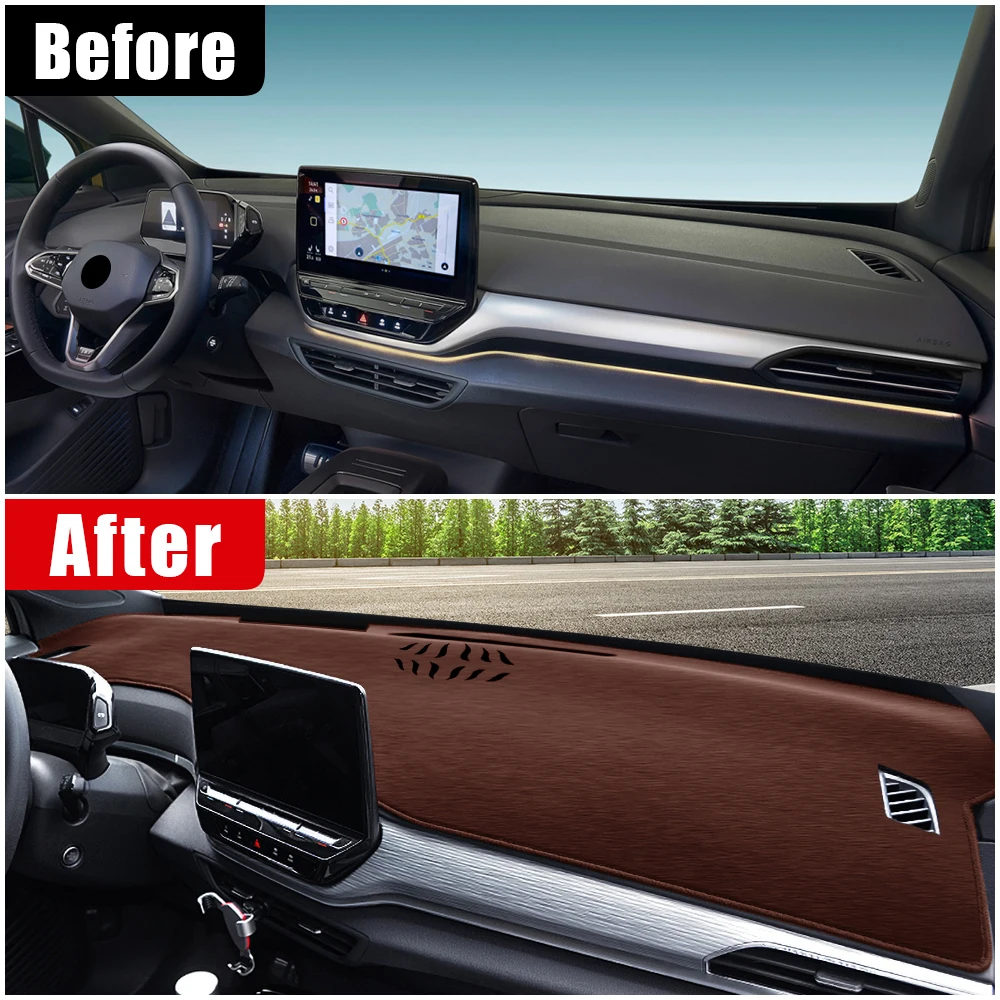 ل Volkswagen VW ID.4 ID4 2020 2021 2022 2023 2024 2025 لوحة سيارة الشمس الظل غطاء أداة مكتب سجادة ضد الإنزلاق الملحقات #2