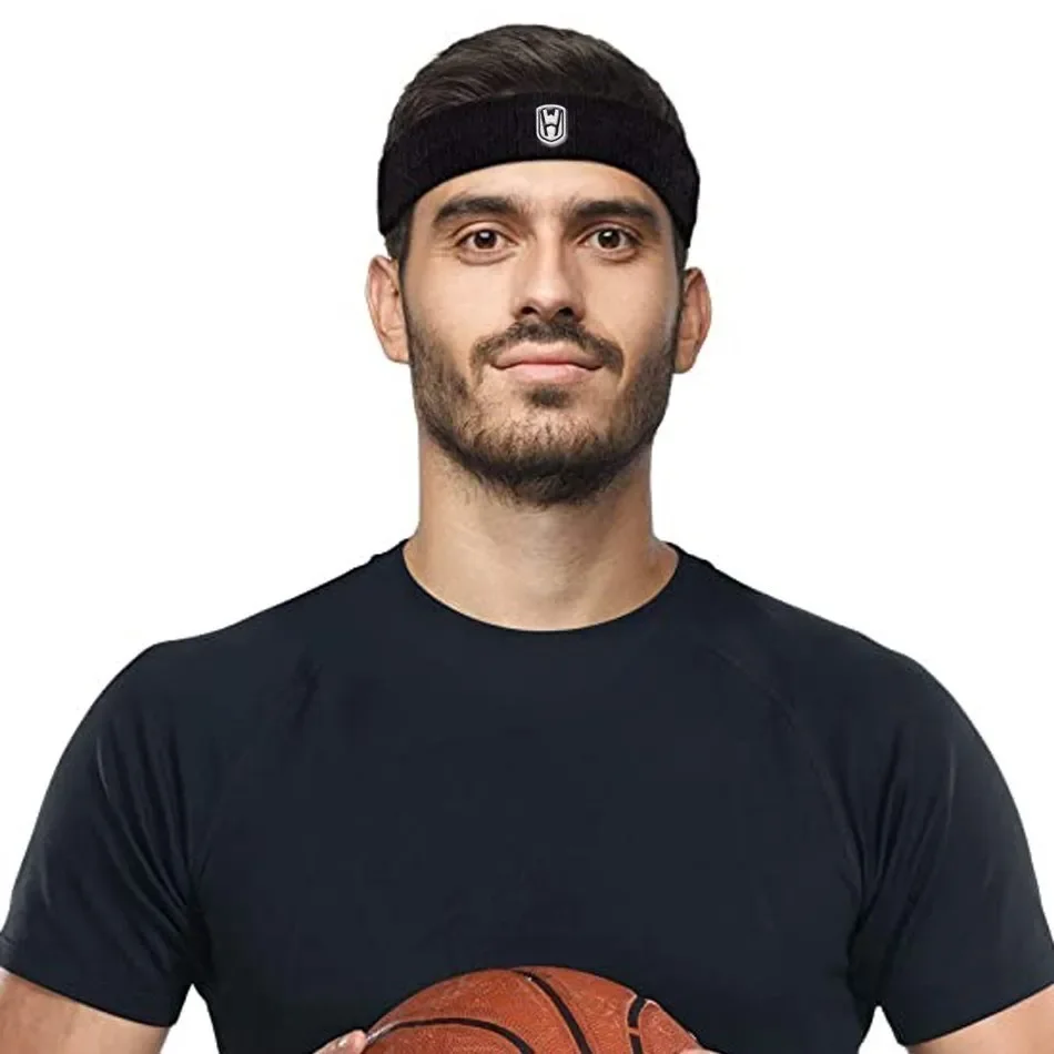 WOSWEIR-Cotton Athletic Headband Elastic Sweatbands Women Men Basketball Sports Gym Fitness Sweat Band Volleyball Tennis image 5