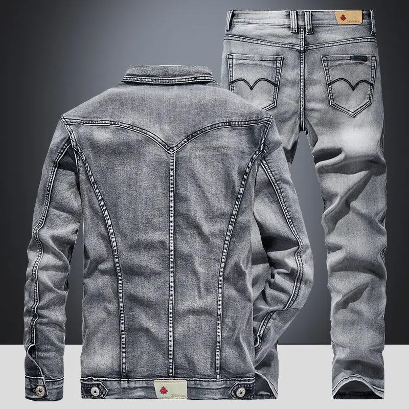 Fashion Spring and Autumn New style Men\'s Jeans Suit Loose Oversize Outwear Fashion Full Match Jacket Casual Wear