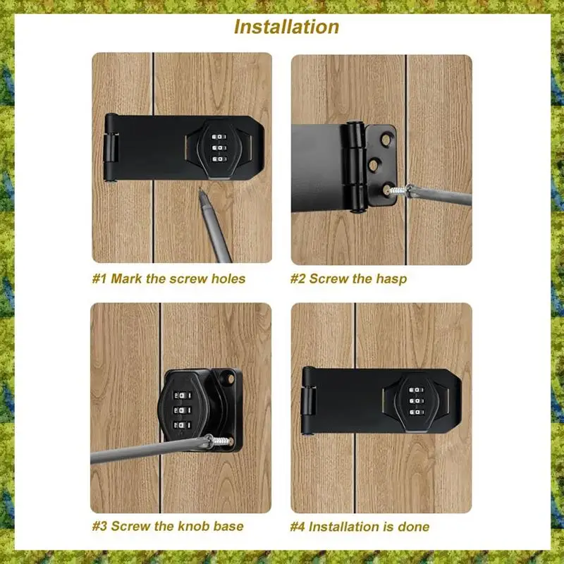 1 PCS Cabinet Lock Keyless Metal 4Inch 3-Digit Password Combination Code Hasp Latch Lock Twist Knob Wooden Drawer Cupboard