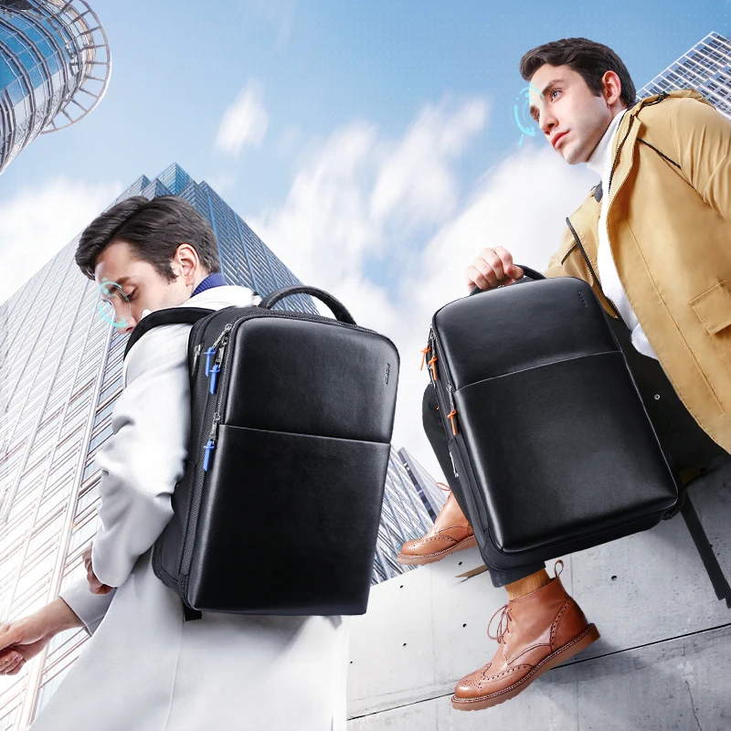 bopai anti theft business backpack 15.6 inch laptop Unisex Slim Genuine Leather Men for 15-15.6 Smart Professional Lightweight Backpack with USB Charging Office Commuter Computer Rucksack Executive Black : Clothing, Shoes & What you can put in this Backpack BOPai Genuine Leather Backpack for