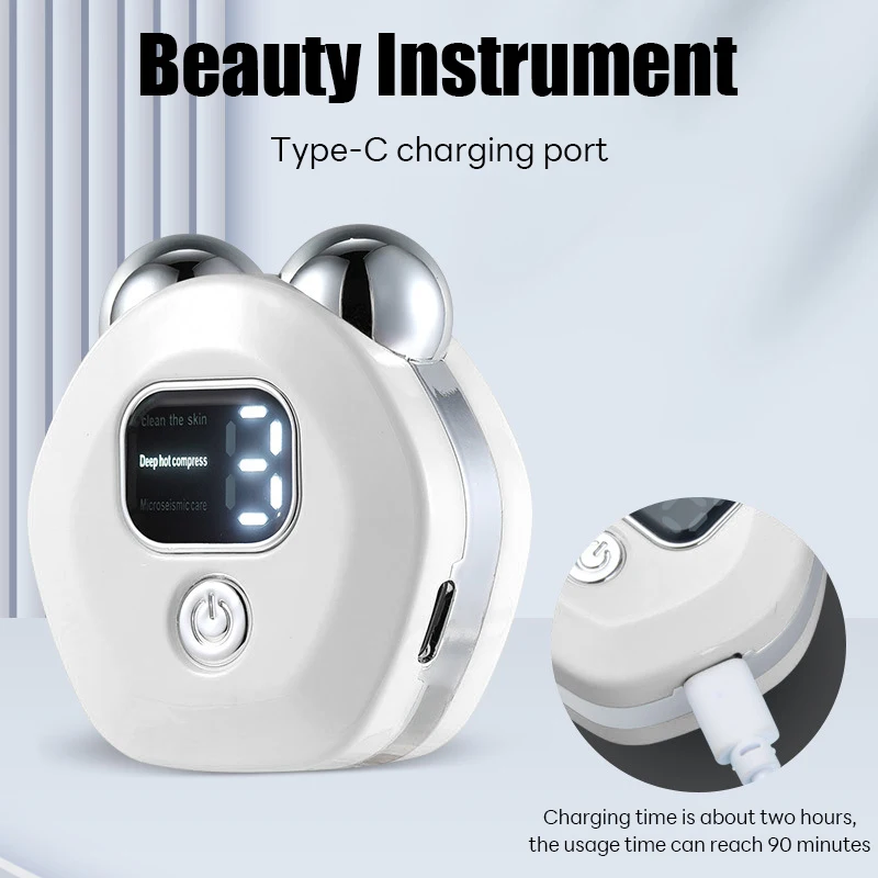 Masseur électrique pour le visage, rouleau de levage en V, raffermissement du rajeunissement de la peau, compresse chaude, Massage de beauté, outils de soins à microcourant