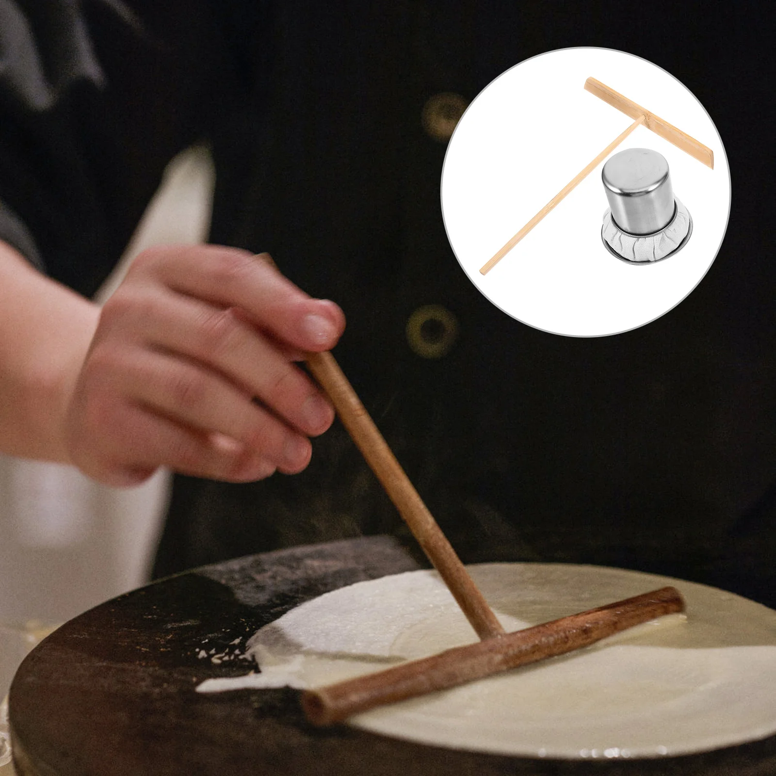 

Pancake Grease Brush Crepe Maker Kit Basting Oil Applicator Pancakes Mop Shaped Spreader Spatula Grilling for Kitchen