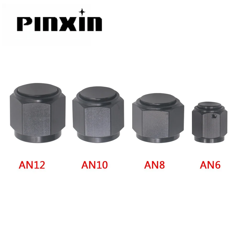 PINXIN Cap Block Off Fitting Plug Aluminum Swivel Hex Head Nut Port Adapter for Fuel Oil Line AN4 AN6 AN8 AN10 AN12 Female Flare