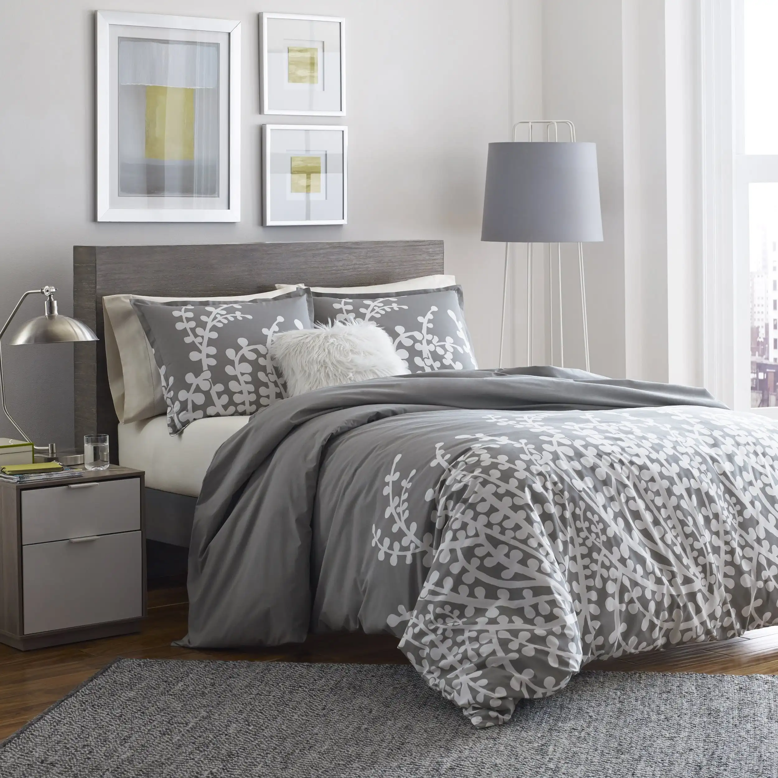 

Branches Modern 150 Thread Count Floral Contemporary, with Duvet Cover