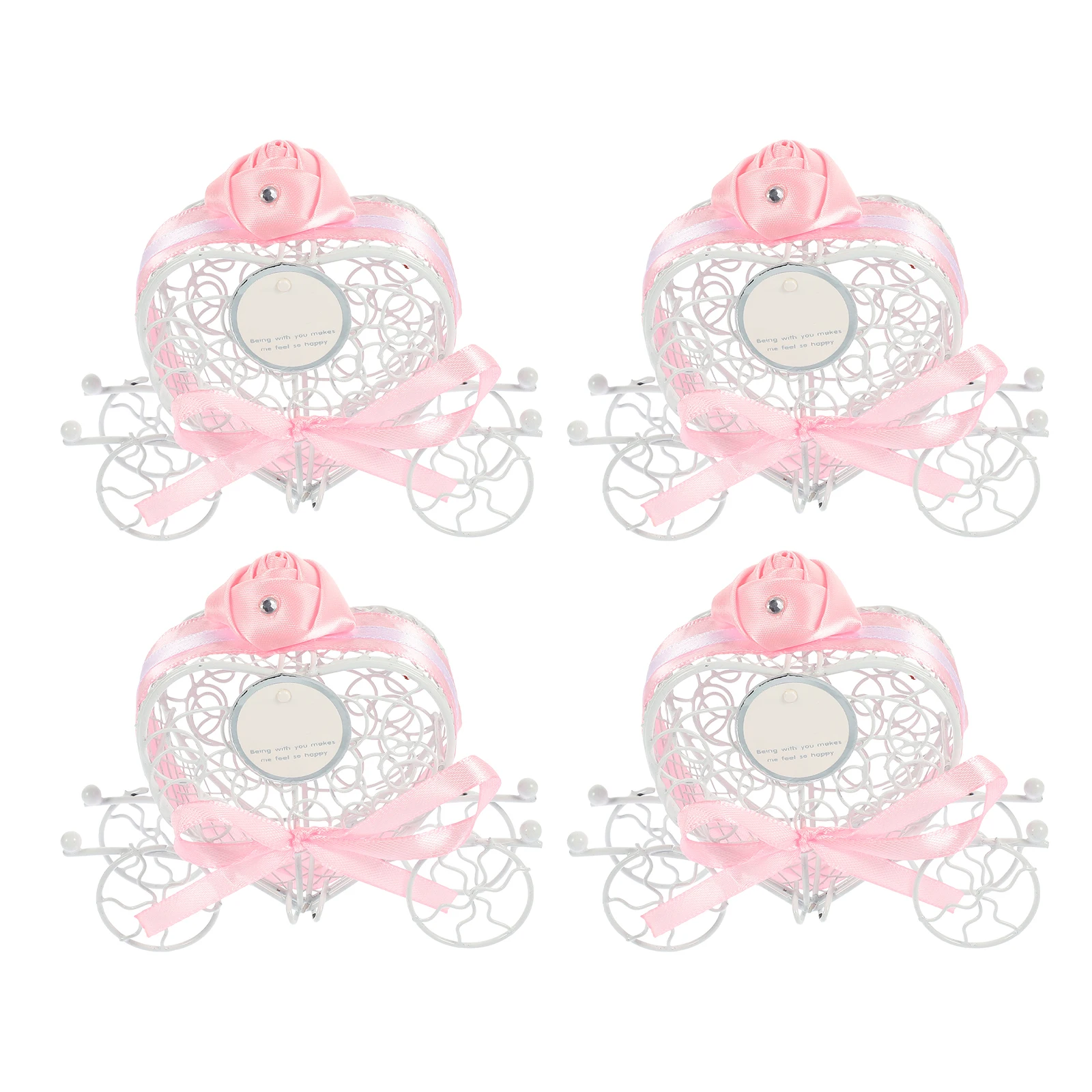 

4 Pcs Shaped C y Pink Tinplate Wedding Party Favors Storage Small Boxes For Gifts Gift Boxes Decorative European Style