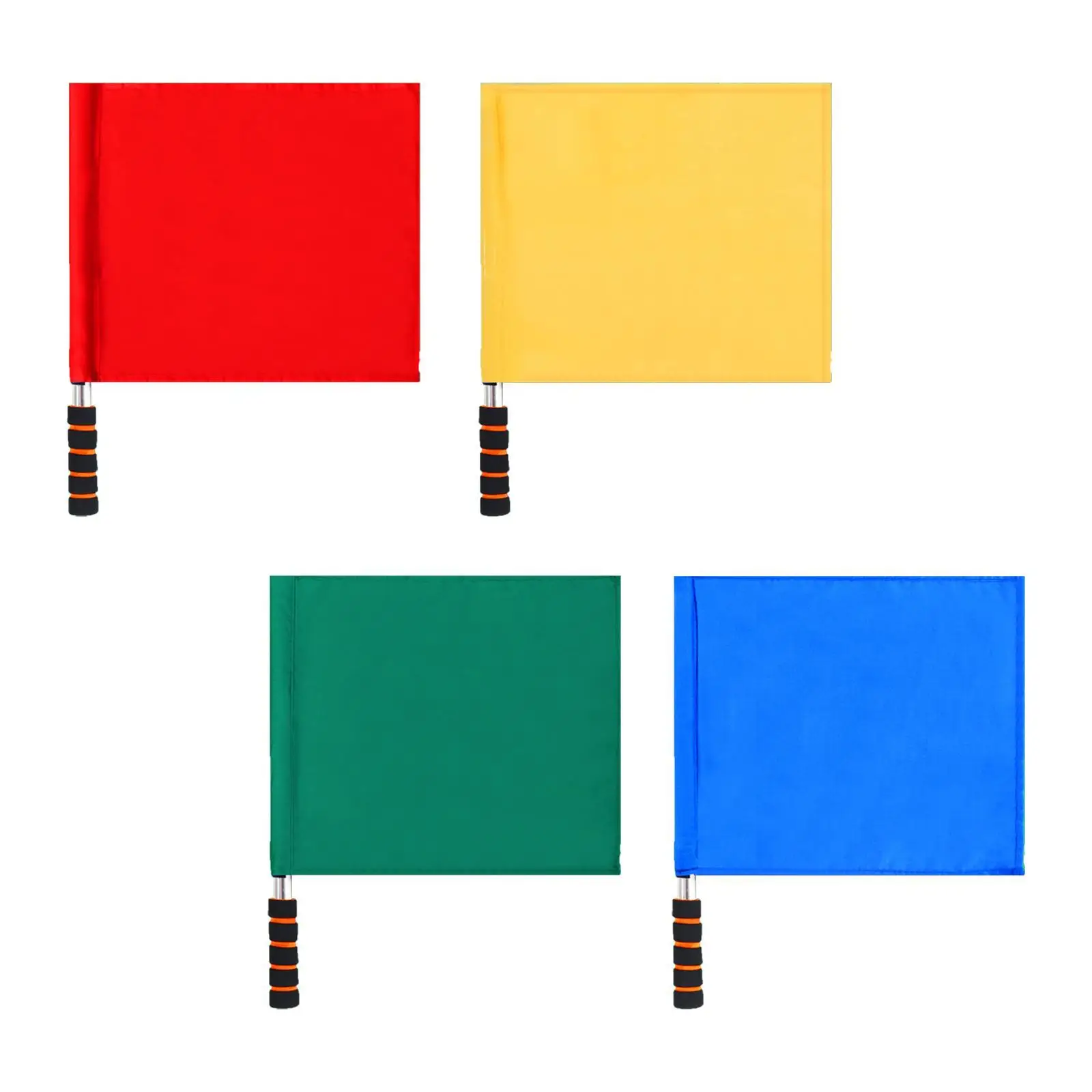 

4Pcs Referee Flags Portable Red Yellow Blue Green Hand Flags for Football Field Volleyball Soccer Traffic Competition Supplies