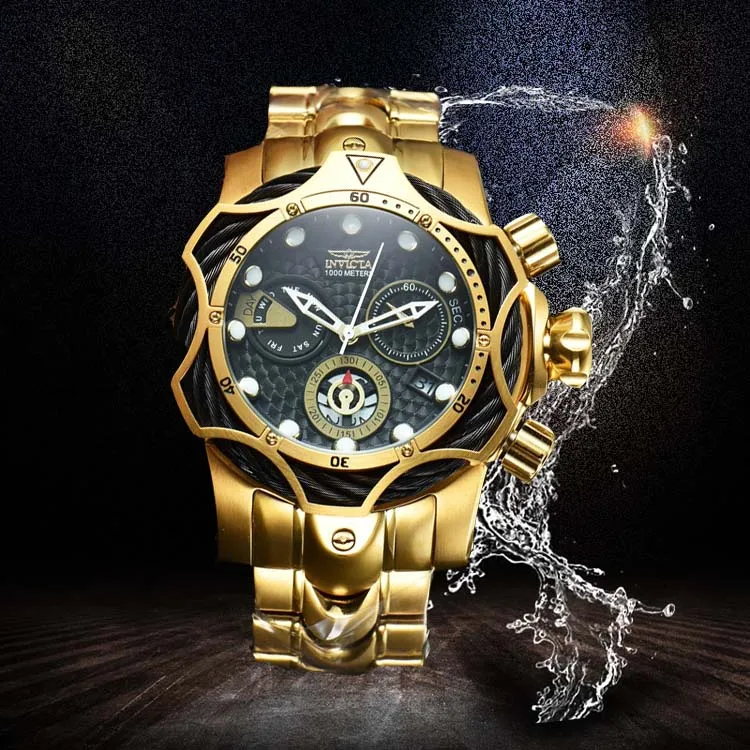 Multifunctional three-eye timing sports large dial watch male hip-hop European and American style thick