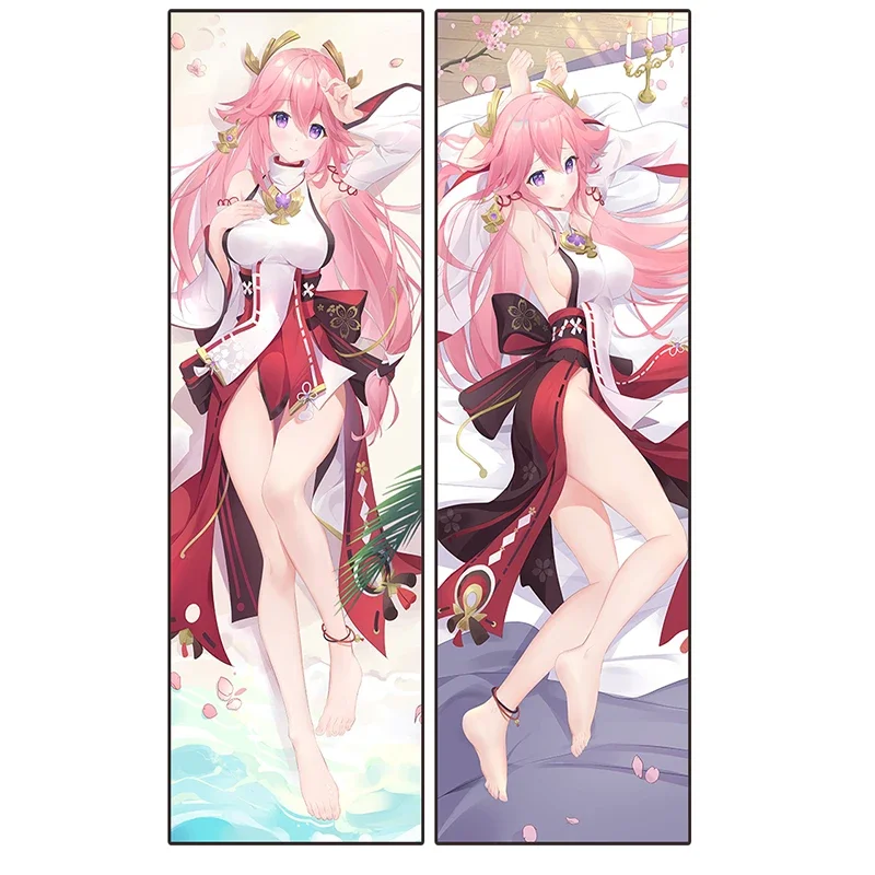 

2WAY Anime Genshin Impact Sangonomiya Kokomi 2-Side Printed Long Pillowcase Hugging Body Cushion Pillow Cases Dakimakura Cover