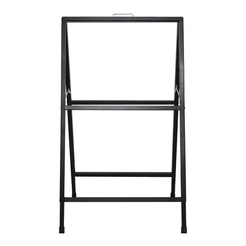 Sinal de calçada com estrutura A resistente 24 x 41,3 polegadas, estrutura de metal dobrável deslizante para publicidade ao ar livre para cafés, lojas de varejo