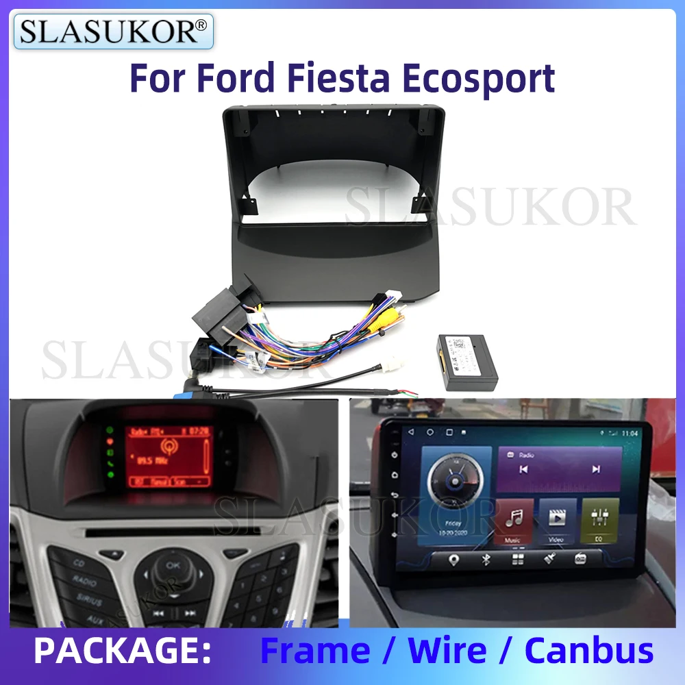 

9 Inch For Ford Fiesta Ecosport 2005-2018 Fascia Car Radio Panel Dash Kit Install Console Bezel Adapter Plate Frame Accessories