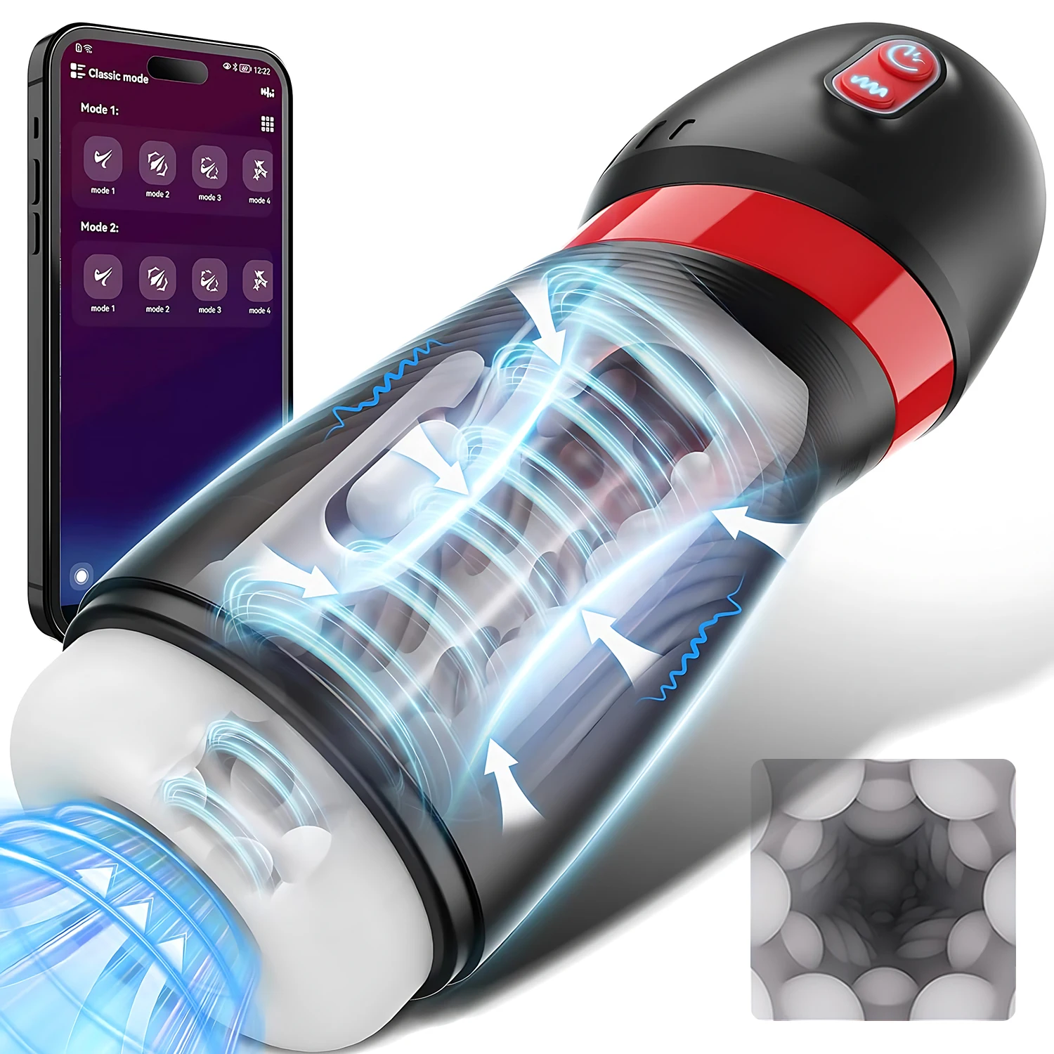 Male Masturbator 9 Sucking Vibrating Modes Blowjob Sex Toys App Control Penis Pump 3D Textured Sleeve Pocket Pussy for 18+ Men