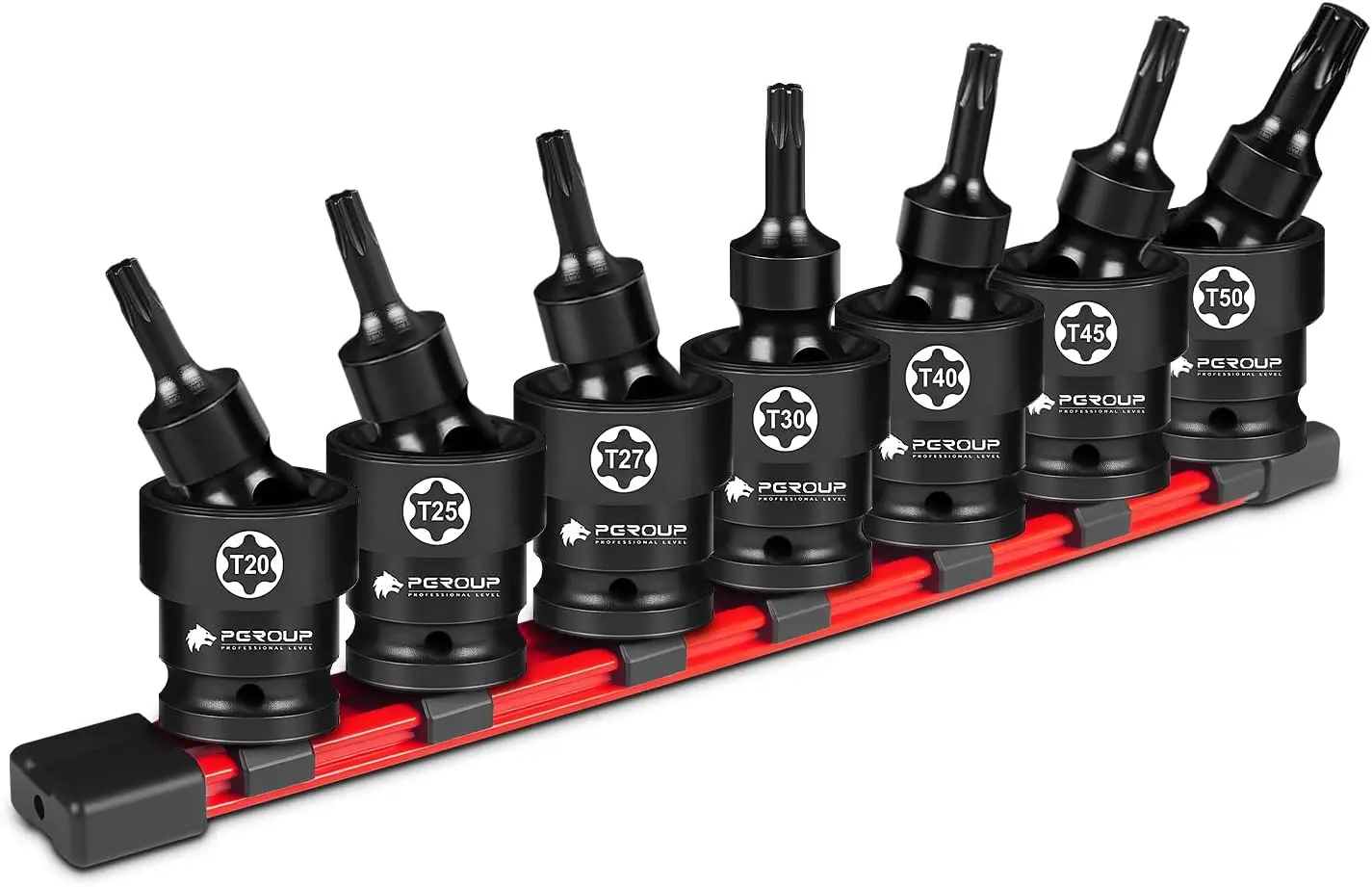 

7PCS 3/8" Drive Universal Swivel Impact Torx Socket Set T20-T50 CR-MO Wobble Star Sockets With Hanging Bracket