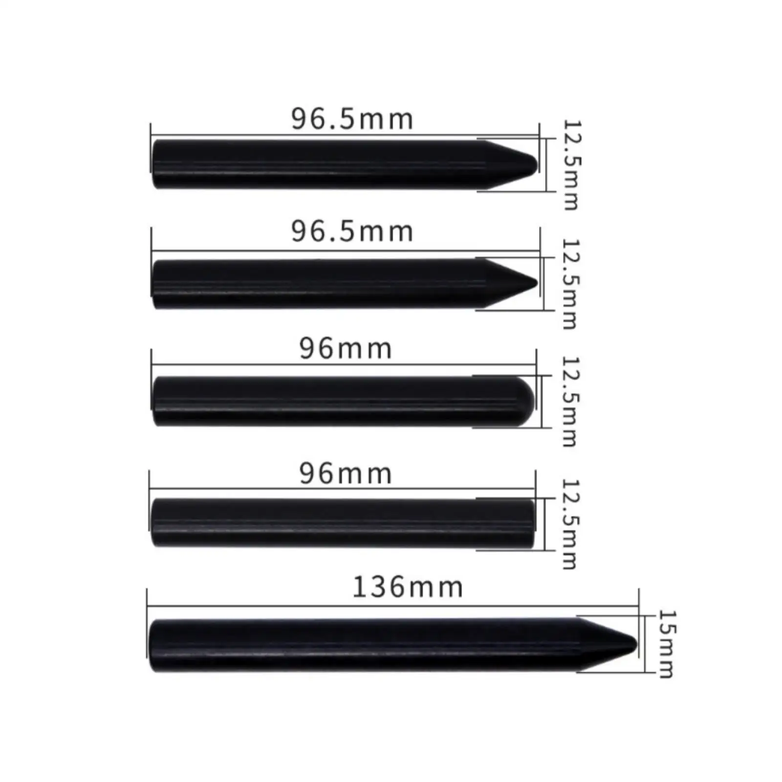 6x5 Pieces Bodywork Finishing Pen Pen | Pointed Working End, Smooth Cylindrical Body, Nylon Repair Pen