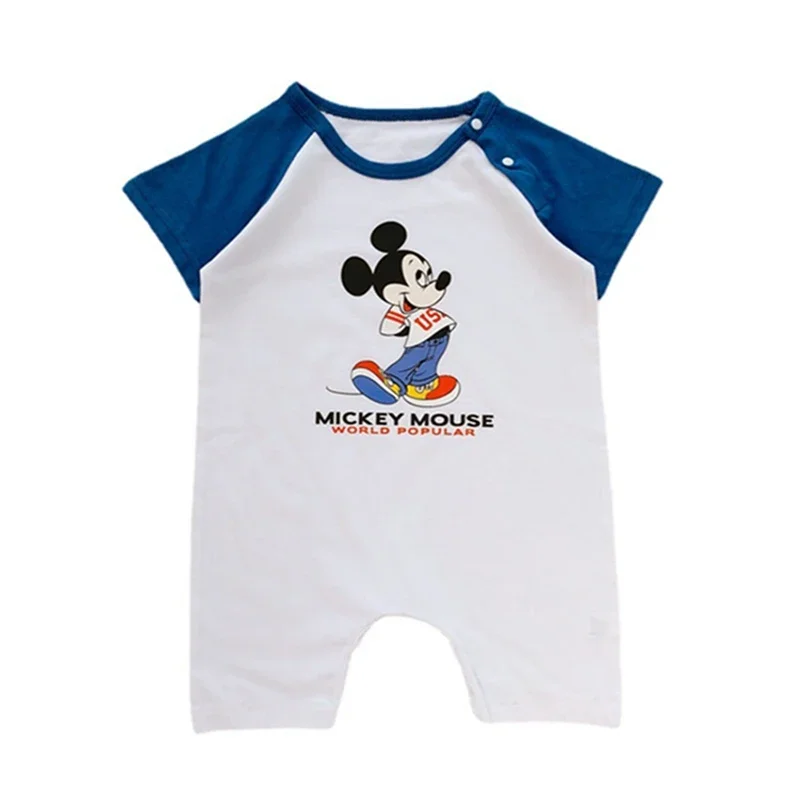 Baby Summer Short Sleeve Romper Boys Clothes Cartoon Disney Mickey Mouse Rompers Kids Girls Jumpsuit Cotton Toddler Outfits Tops