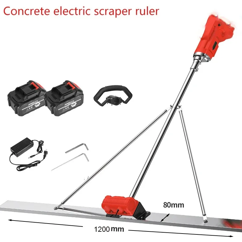 120cm Electric Concrete Polisher Level Floor Vibration Ruler Mortar Vibrator Screed Concrete Leveling Machine with Battery