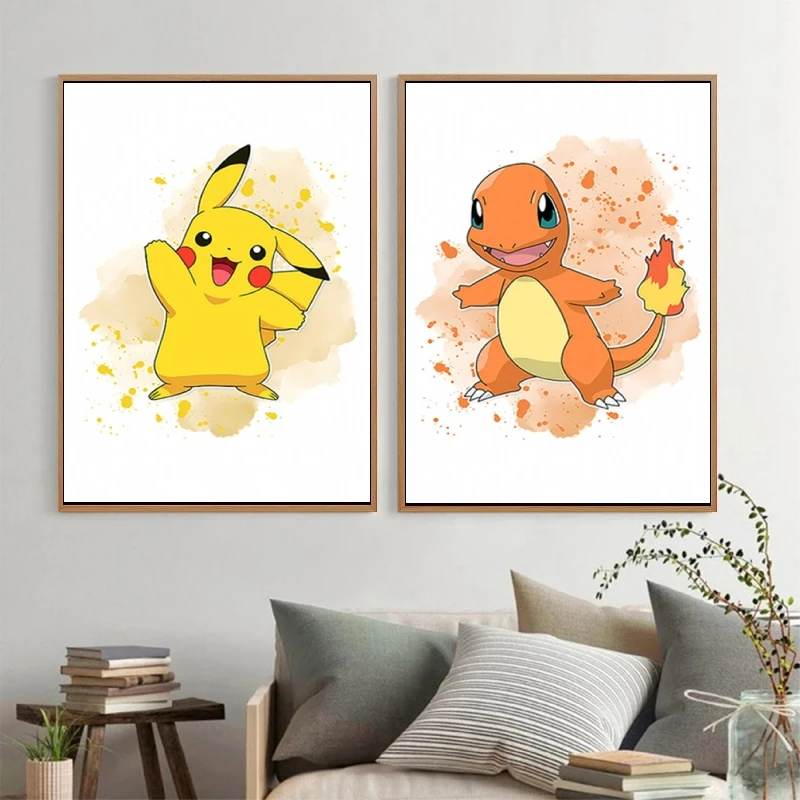 

Anime Posters Pokemon Charmander Cartoon Character Picture Home Room Painting Birthday Gifts HD Print Art Prints Decorative