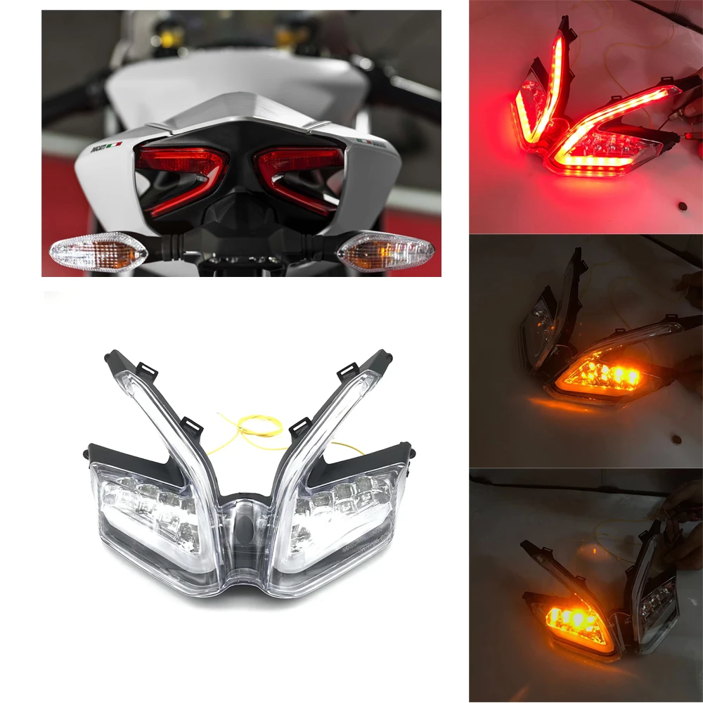 

Fits for Ducati Panigale 899 959 1199 1299 S R ABS 2012-2019 Motorcycle LED TailLight Brake Turn Signal Integrated Tail Lights