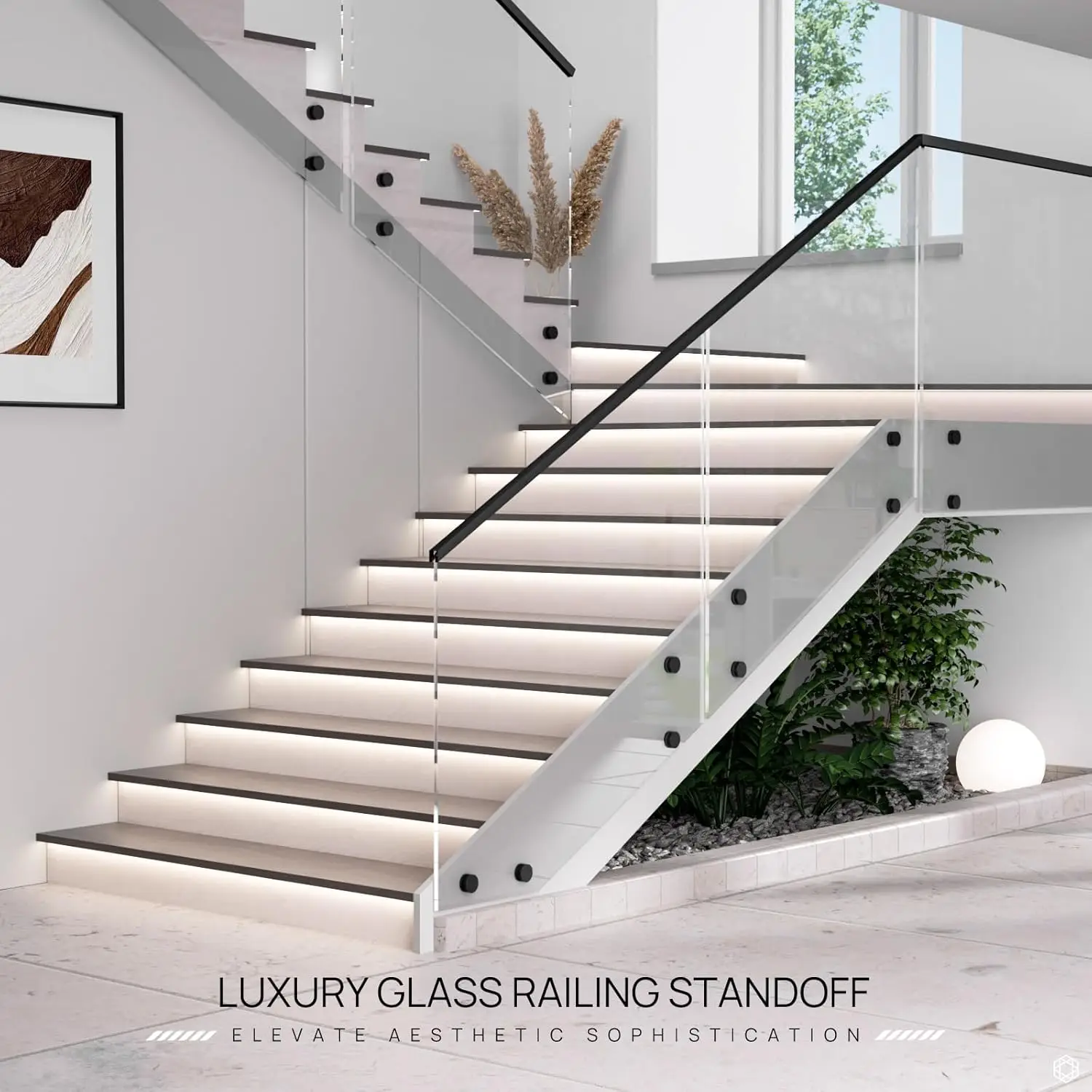 10 Pack Marine Grade SS316 Solid 1.32lb Heavy Duty Glazen Reling Standoff voor Balkon Trap Balustrade Beugel, 2 "Gla