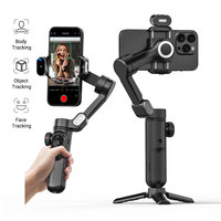 AOCHUAN Smart XPro AI Black Smartphone Gimbal Stabilizer 3-axis Stabilizer for iPhone&Android Gimbal Tracking Sensor(No App)