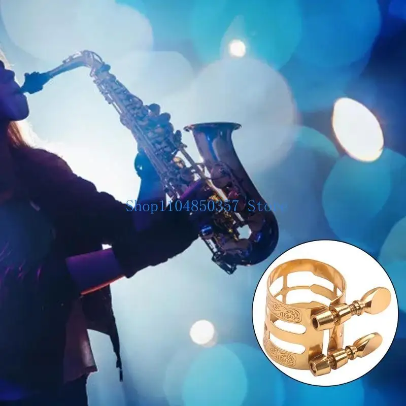 Alto/Tenor Sax Saxophone Ligature Fastener Silver Color Metal Sturdy for Plastic/Ebonite Mouthpieces Saxophone Accessory