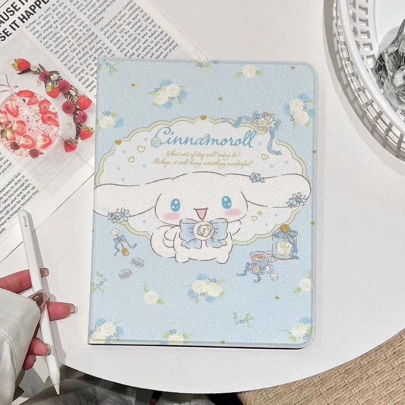 

Чехол-книжка Cinnamoroll для iPad с держателем для карандаша для iPad 9-го поколения 10.2, 10-го поколения 11.0, 11-го поколения 11 дюймов, Air 7, Air 6, 5-го/6-го поколения 9.7 дюймов, легкий чехол