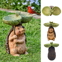 Hedgehogs Birdbath Polyresin Antique Garden Bird Bath For Home Garden Yard Garden Outdoor Decoration