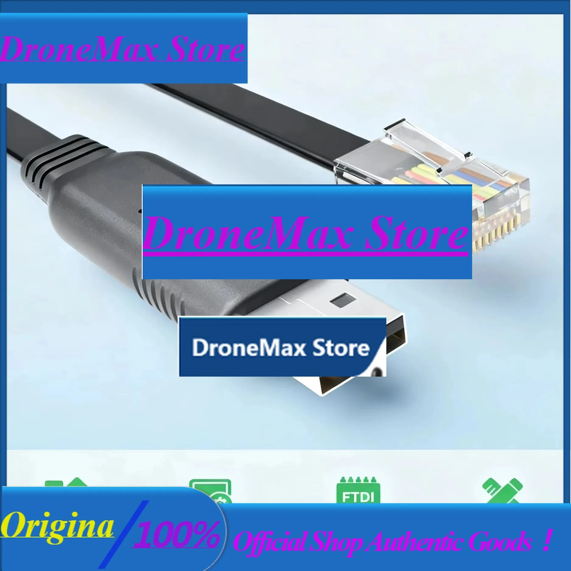 DroMaIndustrial USB To RJ45 Console Cable, FT232RL Chip, 1.8m Shielded, 300-921600bps, For Router/Switch/Server Debugging