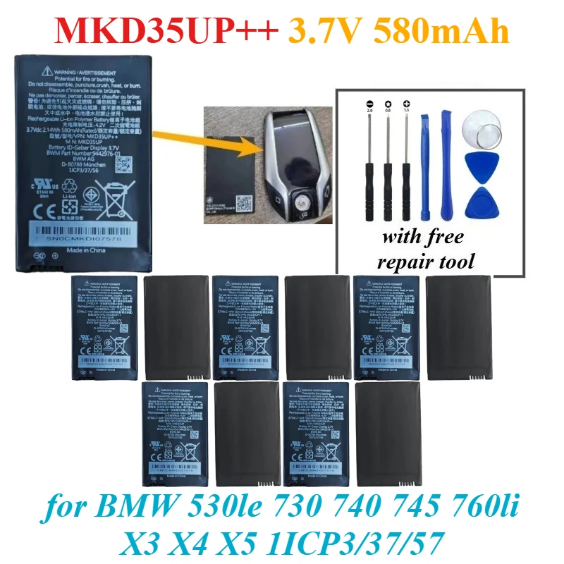 1-10pcs/pcs MKD35UP for BMW 530le 730 740 745 760li X3 X4 X5 1ICP3/37/57 Remote LCD Key ID-Geber Display 3.7V 580mAh IC chip
