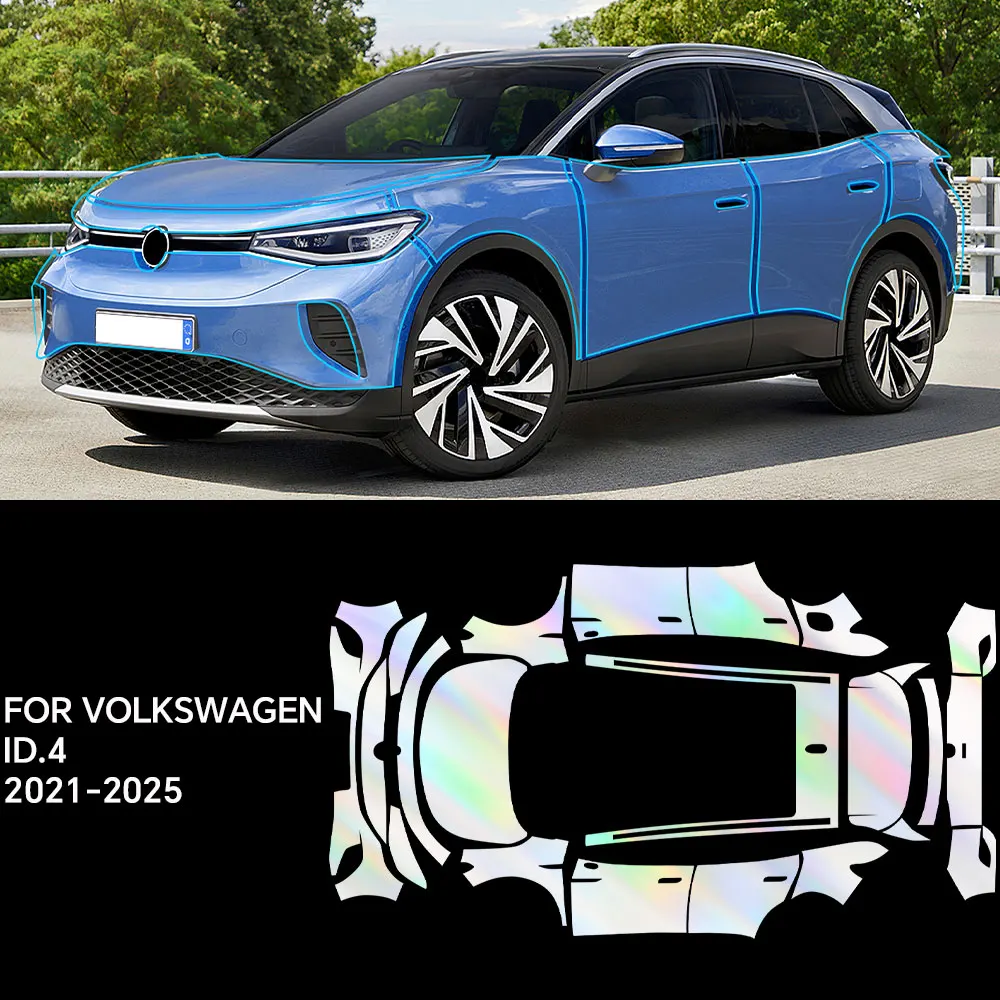 

﻿ Custom Precut For Volkswagen ID.4 2021-2024 Full Vehicle Clear Bra Precut Paint Protection Film TPU Transparent Anti Scra
