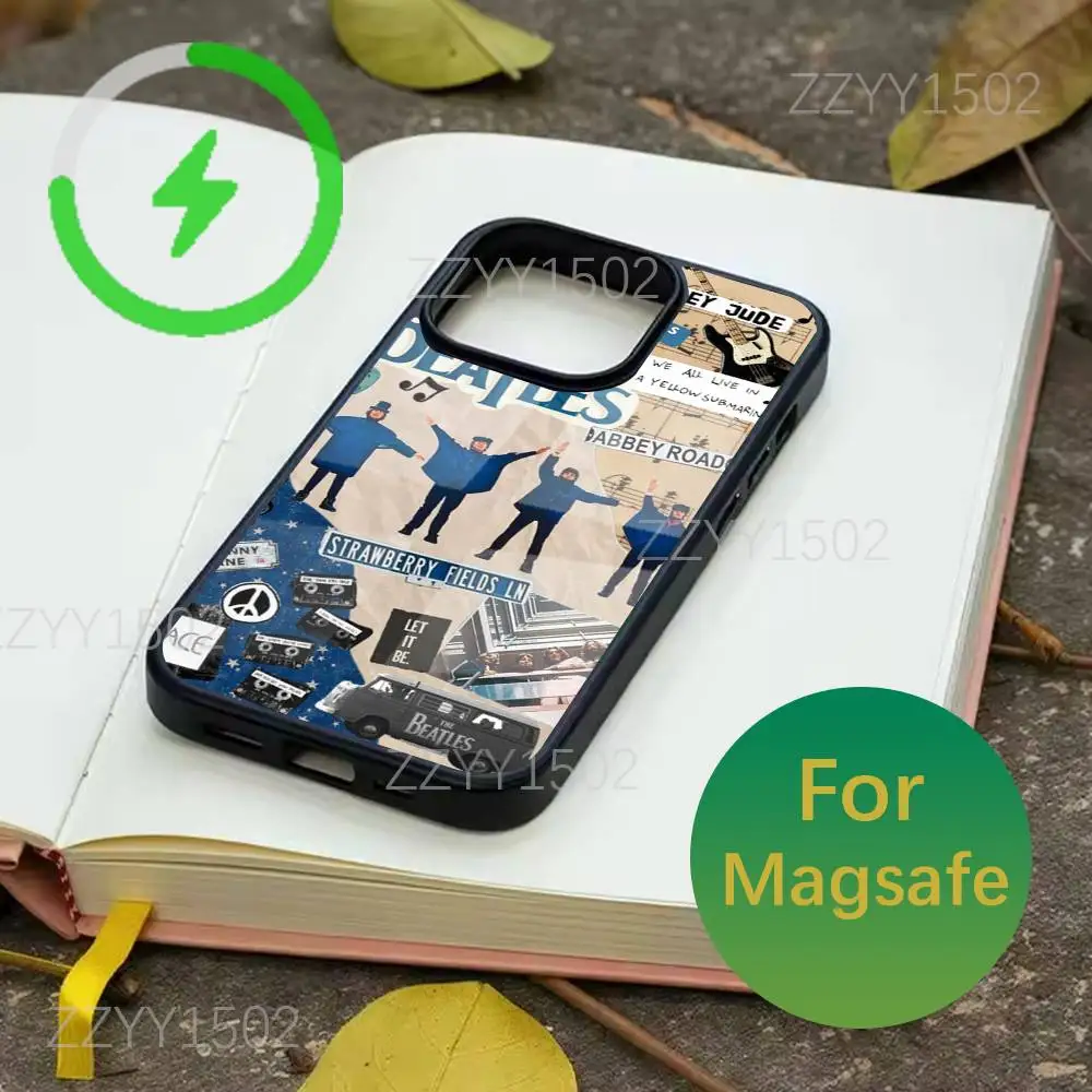 حافظة هاتف T-The Band B-Beatles-es Let It Be لهاتف iPhone 17,16,15,14,13,12,11,Pro,Max,Plus,Mini,SE4,E Magsafe للشحن اللاسلكي