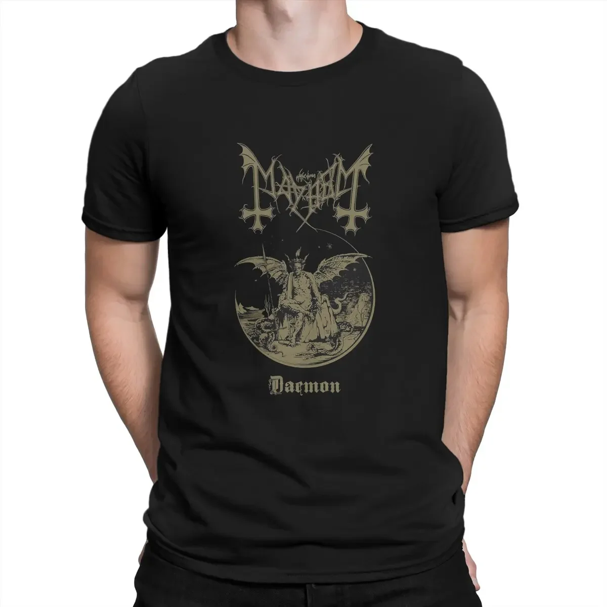 Unique The Devil Daemon Wings T-Shirt Men Crew Neck Pure Cotton T Shirt Wardruna Short Sleeve Tees Summer Clothing