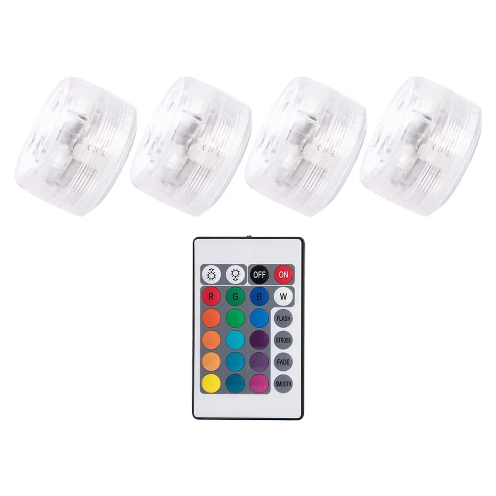 

4 Pcs Pool Light Diving Rgb Pond Submersible LED Bathtub Waterproof Lights Shower Remote-control