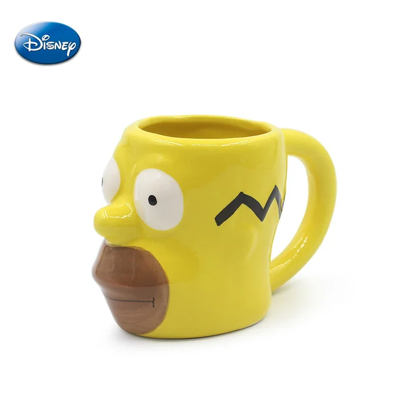 Disney Anime The Simpsons 3D Ceramic Mugs Cartoon Figure Homer Men Women Creative Coffee Mugs Kid Water Cup Funny Christmas Gift