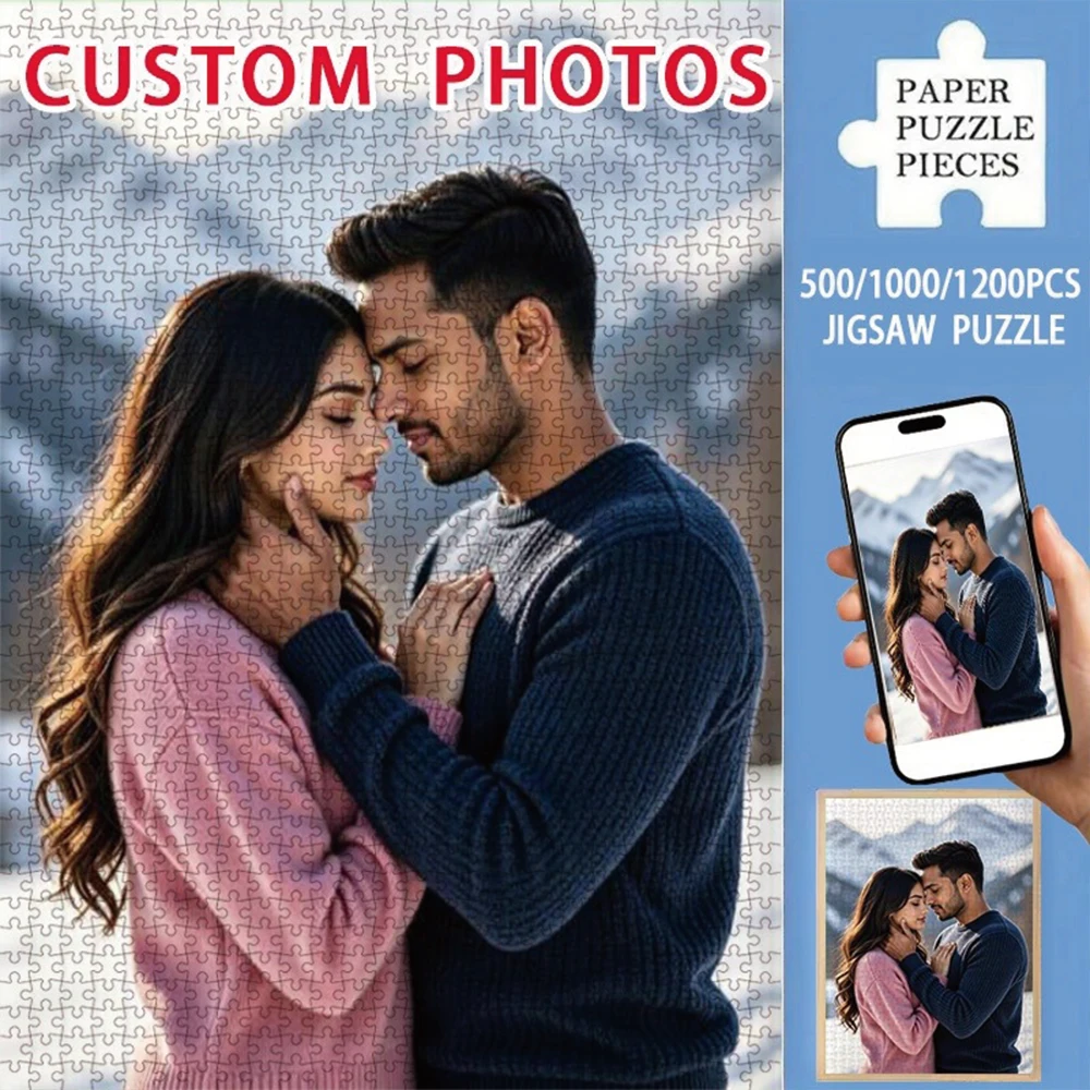 35/300/500/1000pcs Personalized Custom Photo Puzzle Parent Child Photo This Personalized Puzzle Can Be A Unique Gift For Family