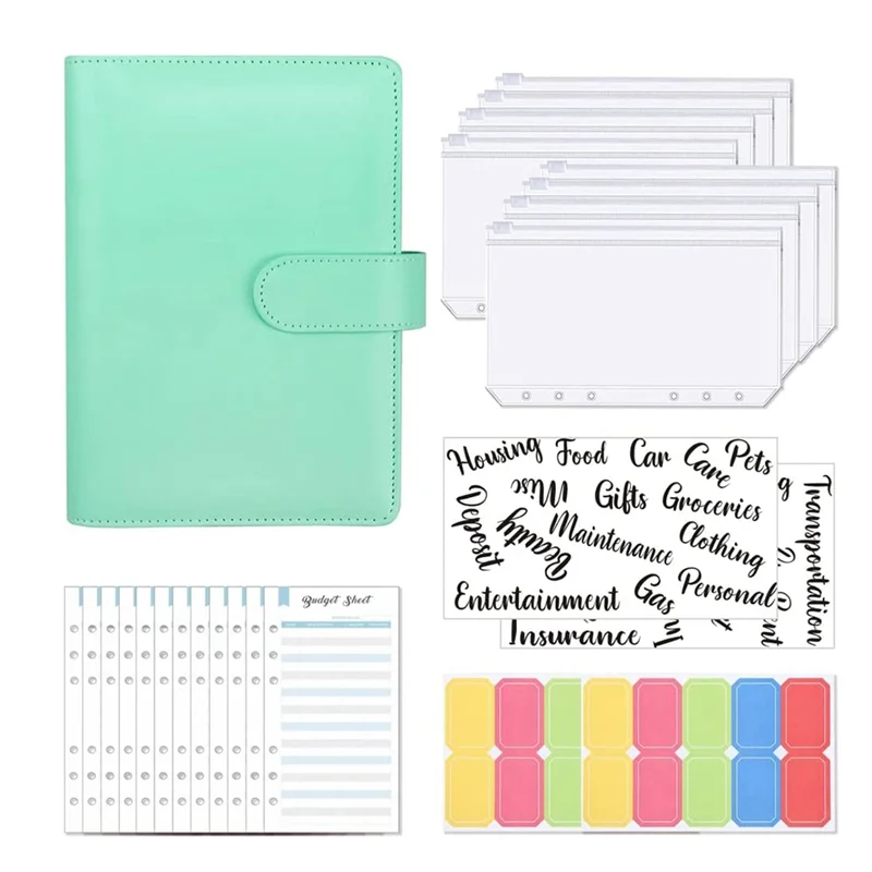 Budget Binder Cash Envelopes Wallet A6 Saving Binder Set Cash Stuffing Budget Wallet Money Organiser with Budget Sheet A