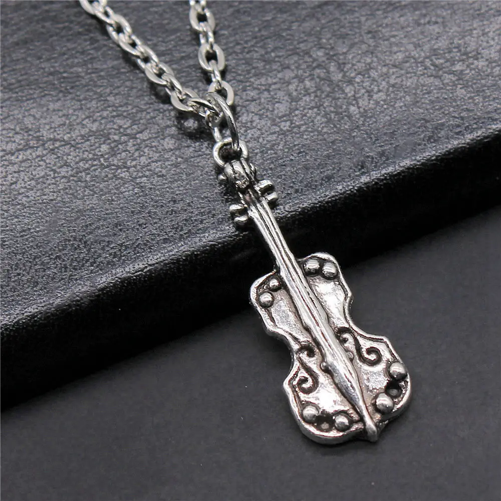 1pcs Cello Pendant Necklace Accessories For Women Jewelry For Woman Crafts Chain Length 43+5cm