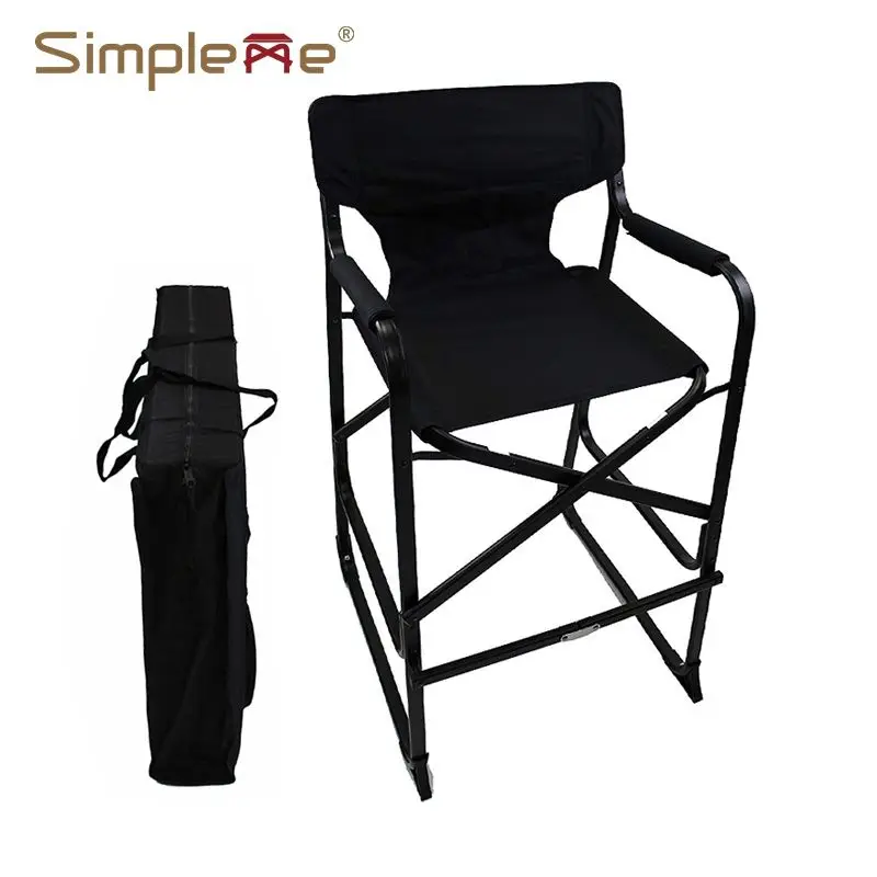 Simpleme Black Oxford Fabric Aluminum Professional Tall Director Chair For Makeup