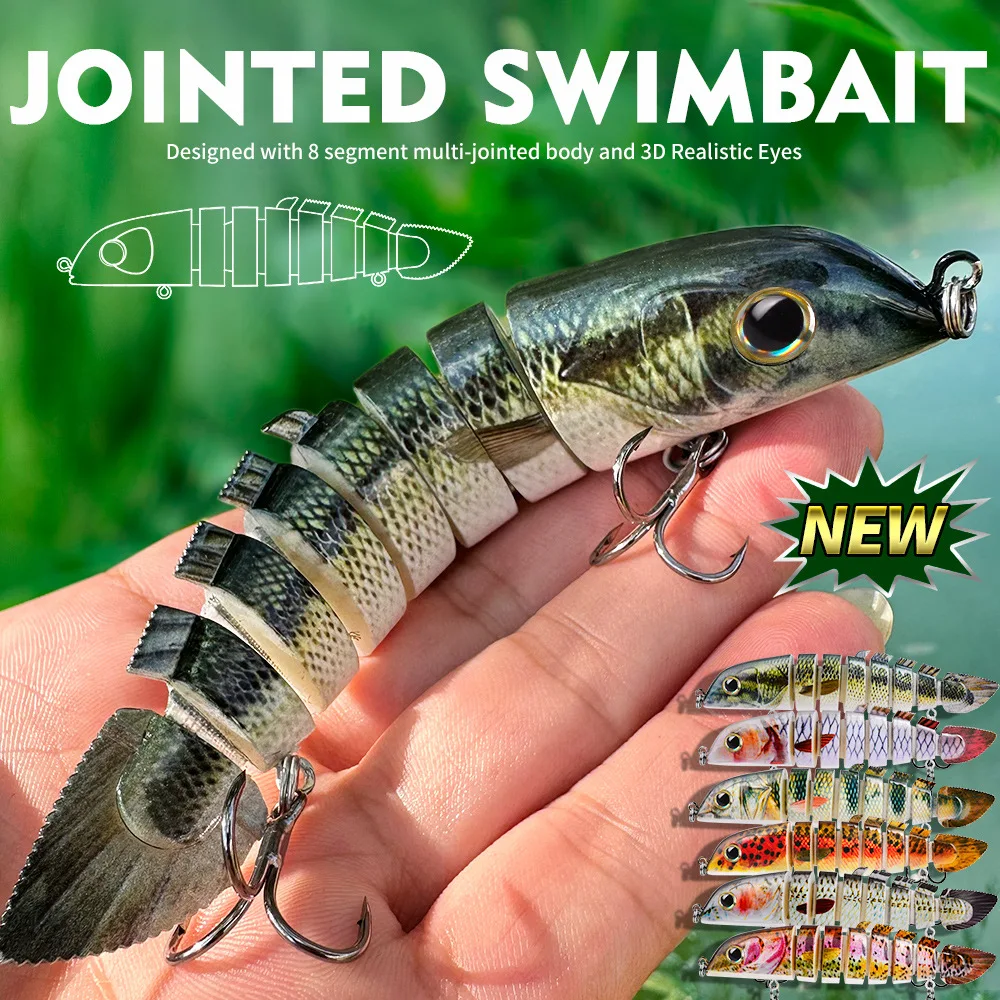 Sea.Yolo 13cm Swimbait Fishing Lure Lifelike 8-Segment Multi Jointed Bait Hard Lure Wobbler for Pike Pesca Tackle Accessories