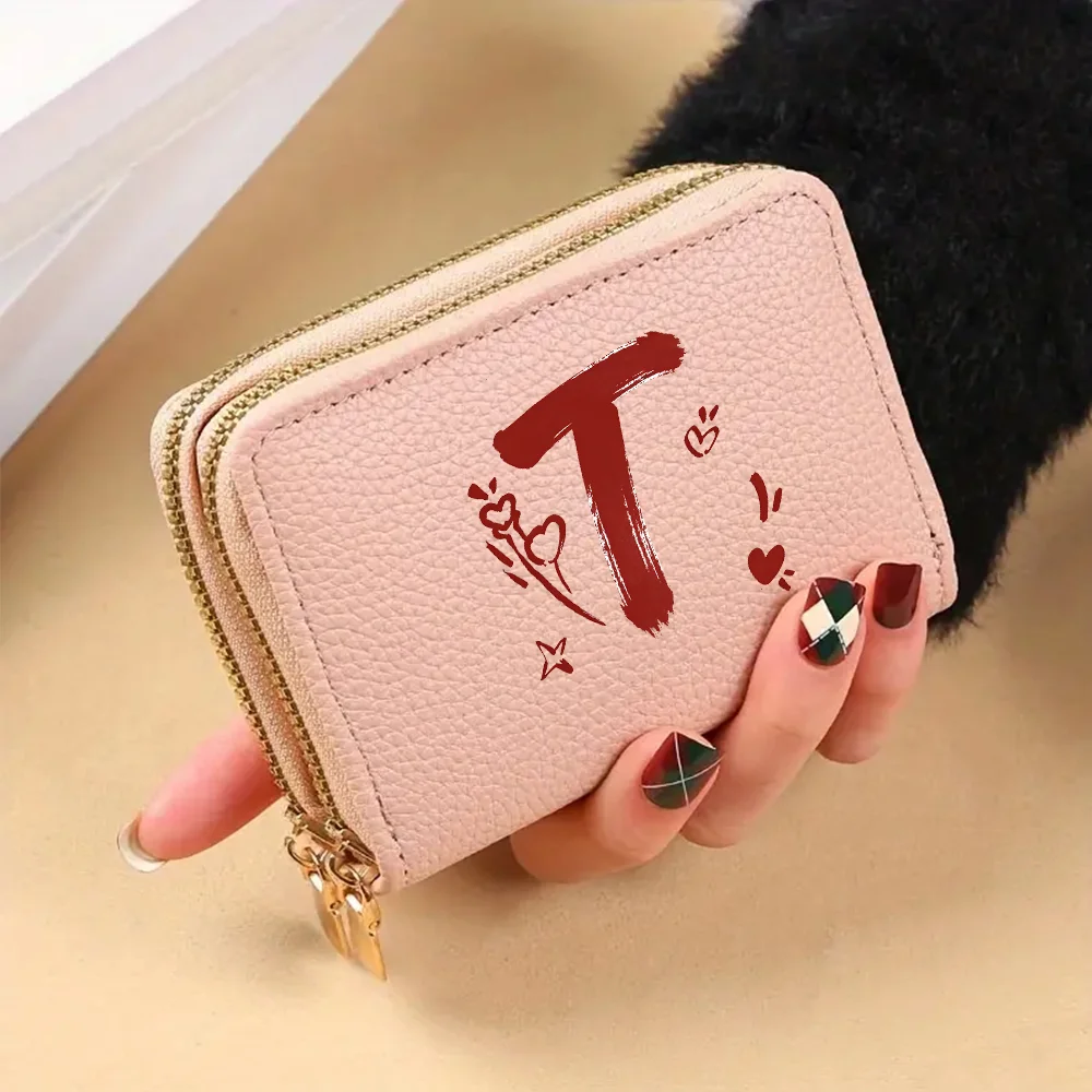 Women's Custom Printed Double Zipper Wallet - PU Leather Wallet  Large Capacity  Multiple Card Slots  Fashionable Women's Wallet
