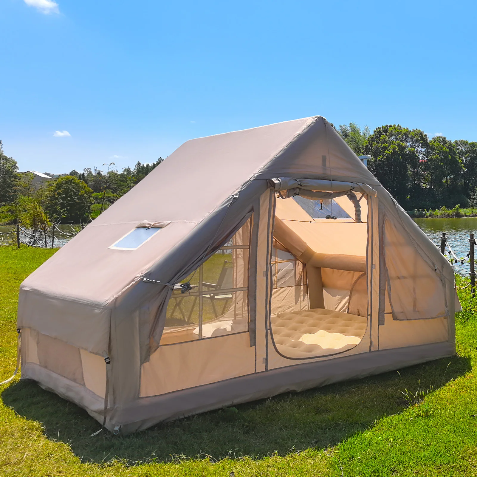 

Tom AutoOnline Shopping New air Tent Easy Setup 2 People 4 Portable Hiking Folding Outdoor Inflatable Tent