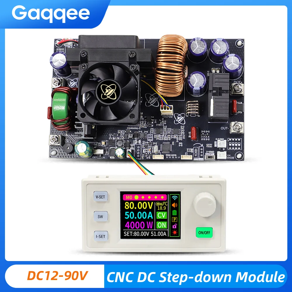 

Регулируемый цифровой понижающий модуль питания, регулятор напряжения постоянного тока 50 А, 4000 Вт с преобразователем солнечной зарядки MPPT