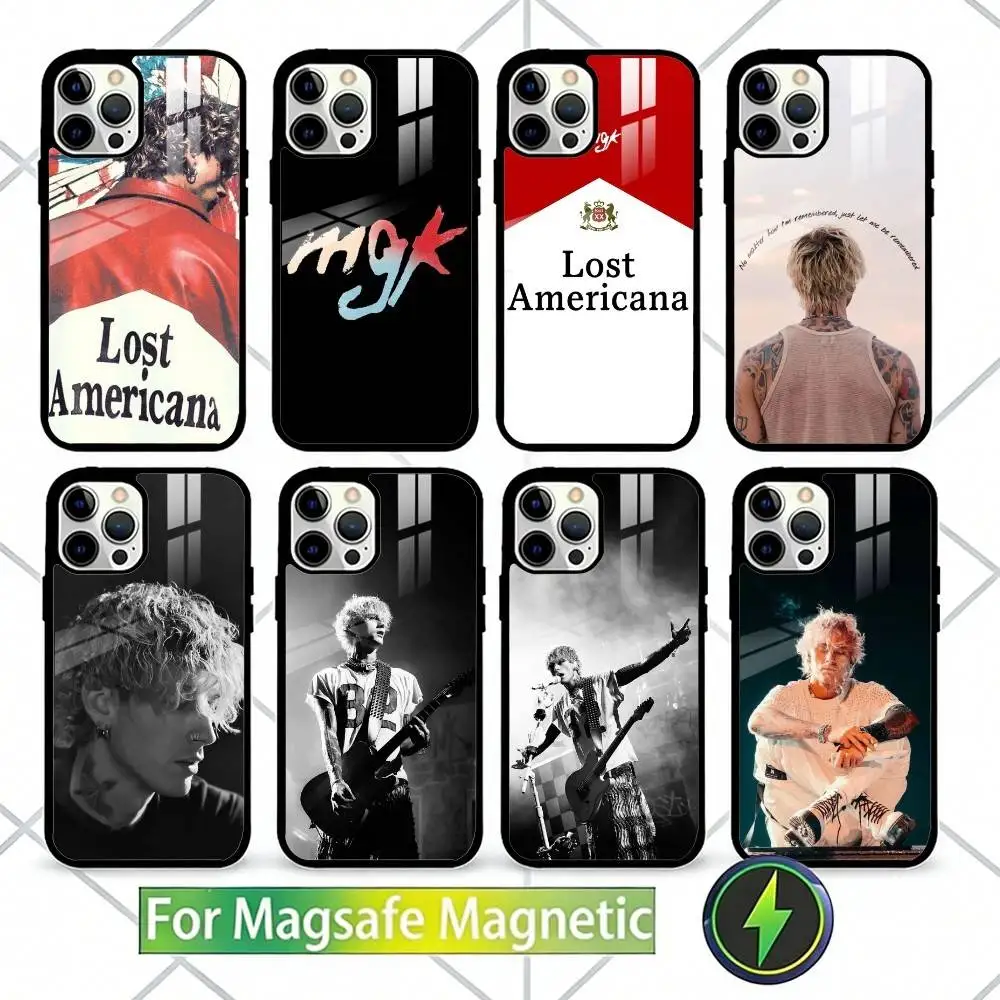 

M-MGK L-Lost A-Americana Phone Case For iPhone17,16,15,14,13 Plus,Pro Max Magnetic For Magsafe Wireless Charging